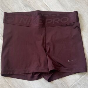 Nike Women's Pro Burgundy Bike Shorts